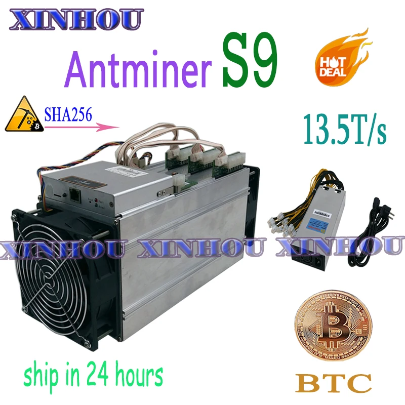 

used BTC BCH miner AntMiner S9 13.5T SHA256 asic Bitcoin miner More economical than S17 S9K T17 M3 M21S M20S Innosilicon T2T T3