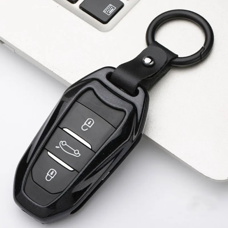 Galvanized Alloy Silicone Keyring Key Case Cover for Peugeot 308 408 3008 4008 5008 508 Car Accessories