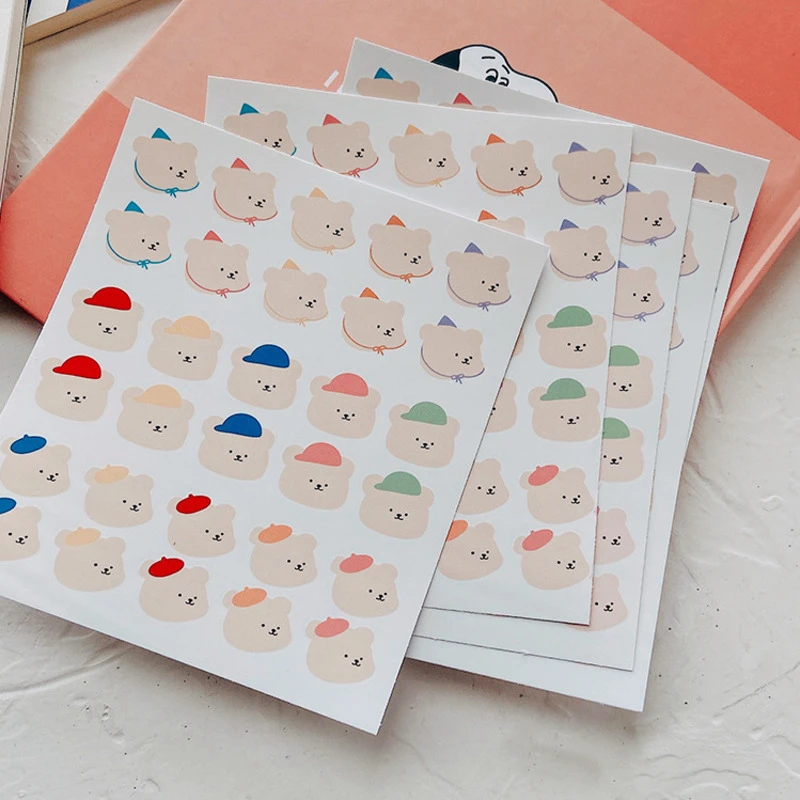 Koreaanse Ins Dezelfde Schattige Beer Hand Rekening Waterdichte Sticker Eenvoudige Notebook Telefoon Case Computer Decoratie Sticker