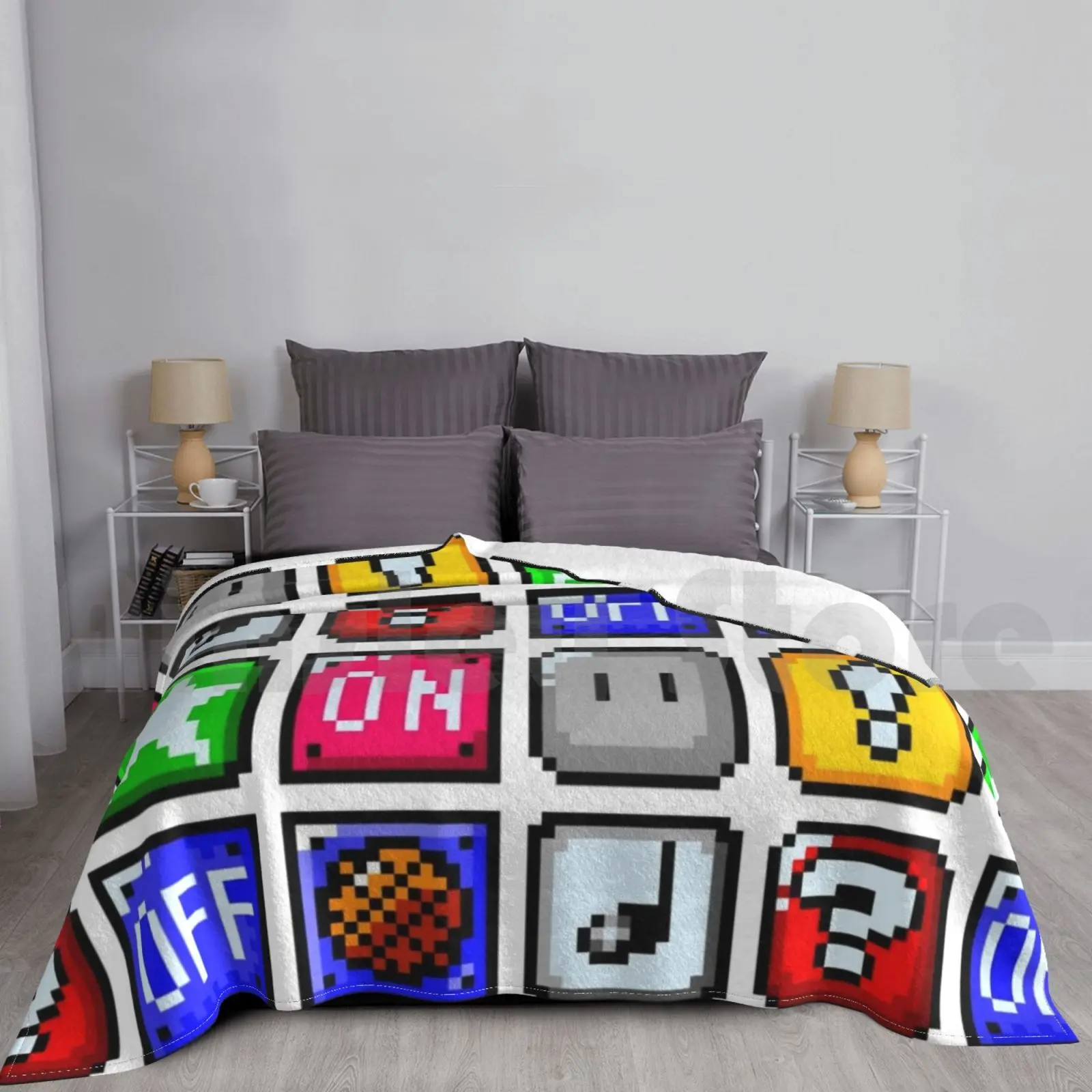 

Retrogaming Pattern | Vintage Video Game Smw-001 Blanket Fashion Custom Retrogaming Retro Gaming 8bit Pixelart