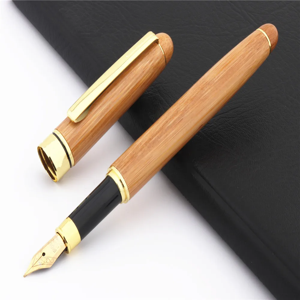 جودة فاخرة 521 قرطاسية خشبية حمراء للطلاب مكتب الأعمال قلم حبر متوسط المنقار جديد