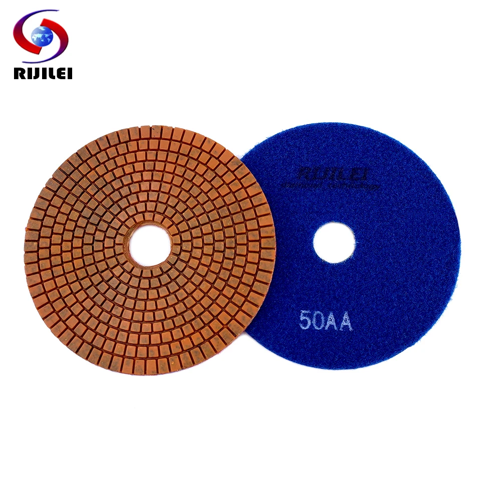 RIJILEI 4PCS 6 Inch Diamond Polishing Pad Copper Bond Wet Polishing Pads For Granite Marble Concrete Floor Super Grinding Discs