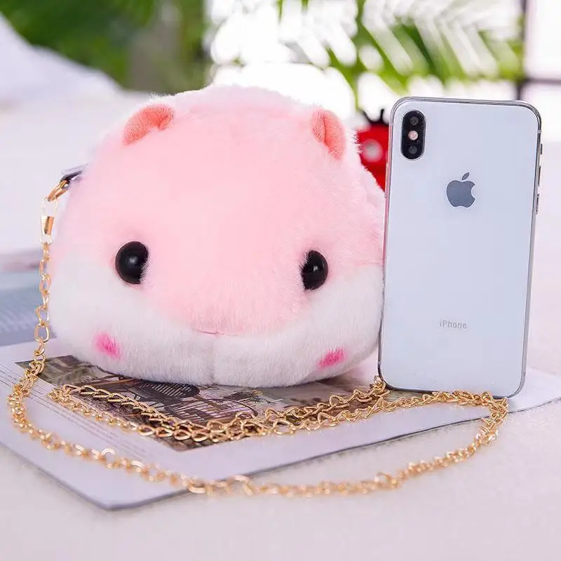 2020 new small fresh literary dumb cute hamster coin purse girl cute crossbody shoulder bag