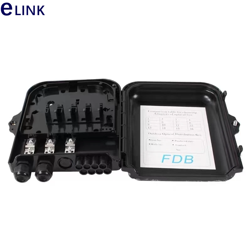 FDB distribution box, 8 cores, ABS, waterproof, outdoor, 220x200x50mm, FTTH optical fiber junction box, 1x8, 2PCs