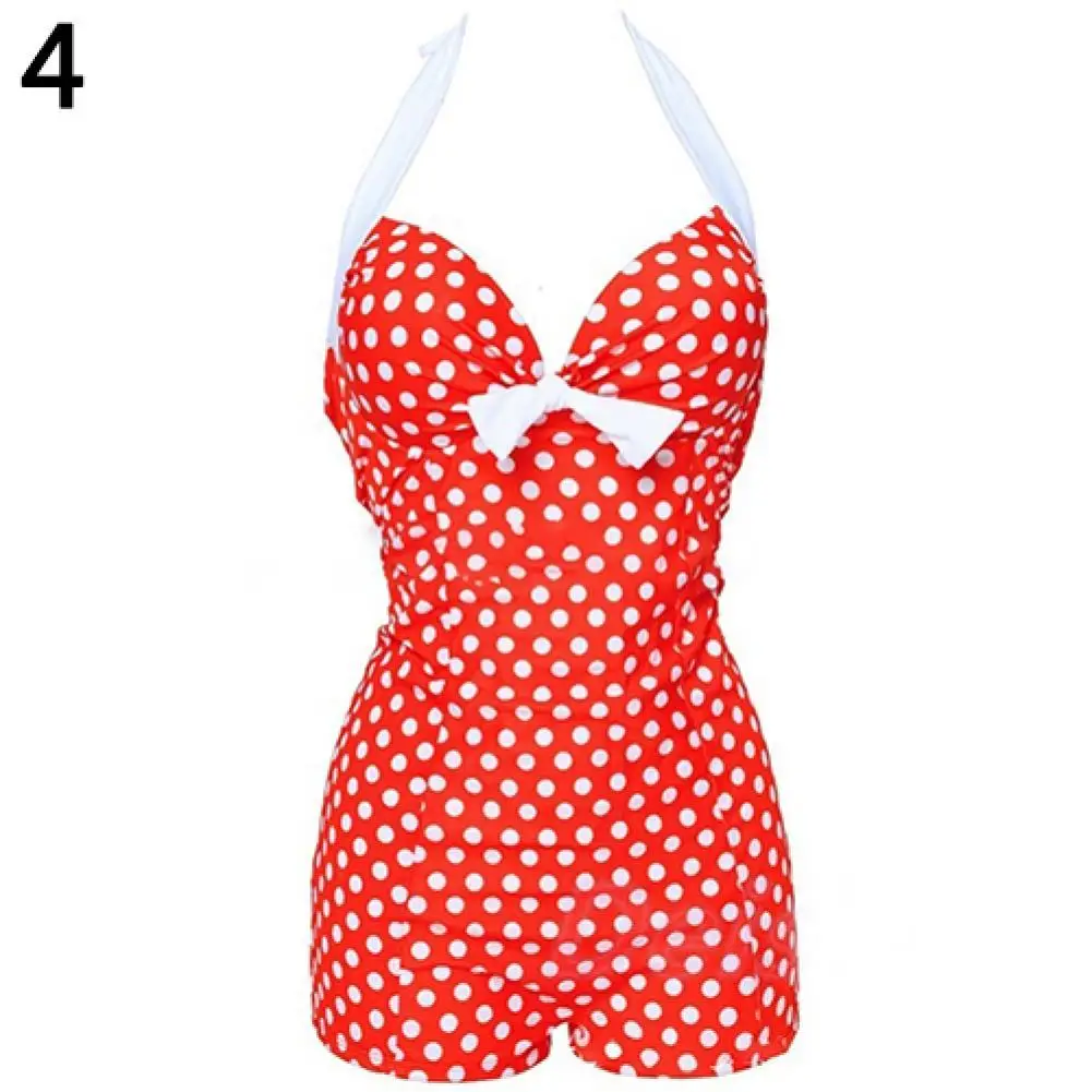 Women\'s Swimwear Bodysuit One-piece Bathing Suit Dotted Beachwear Push Up Monokini Swimsuit Beachwear Bathing Suits