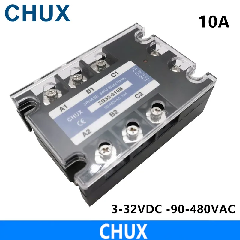 CHUX  SSR 10A 25A 40A 60A 80A 100A 120A Solid State Relay DC Control AC  Three Phase Solid State Relay SSR 40DA  DC-AC