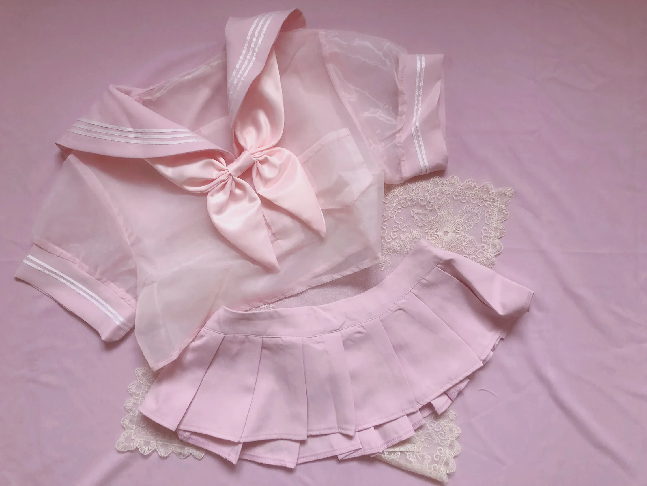 Japanese Cute Pink Sailor Dress Lolita Erotic Cosplay Costume School Girl Uniform Outfit Sexy Kawaii Lingerie Set Babydoll