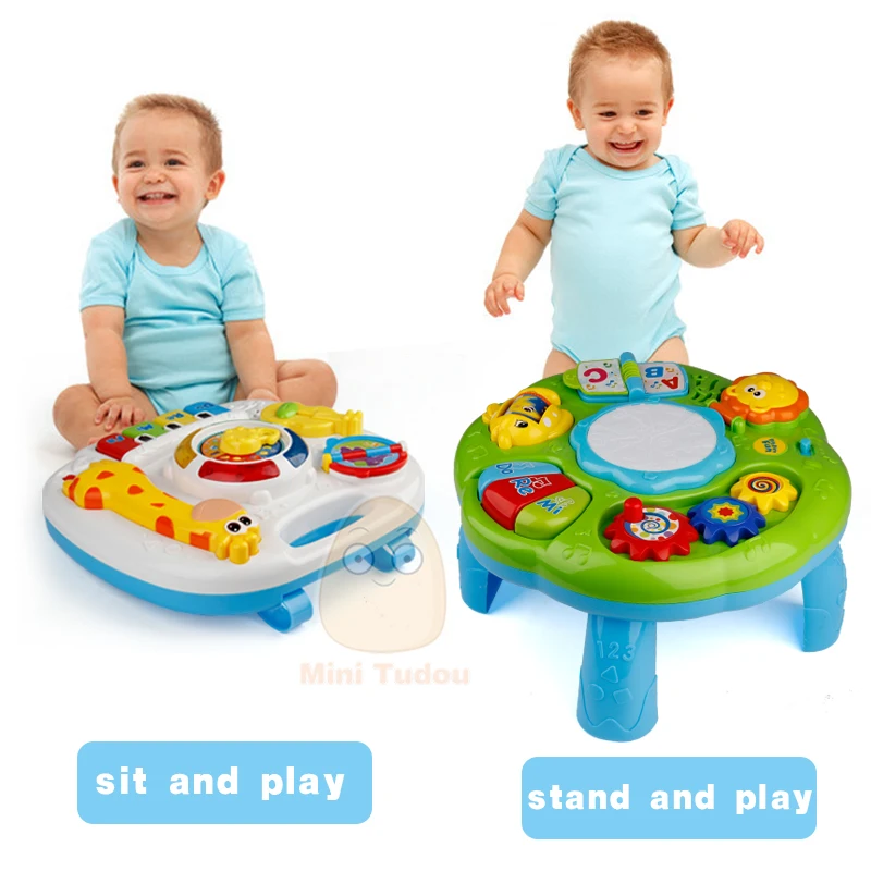 Table musicale jouets pour bébé Machine d'apprentissage jouet éducatif Table d'apprentissage musical jouet Instrument de musique pour enfant en bas âge 6 mois +