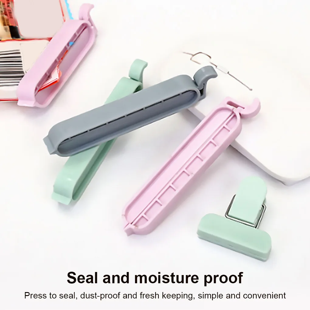 12Pcs Food Sealing Clips Bag Sealer Multiple Color Length Fresh-Keeping Clamps Accessories Handy Man-carried Sealers