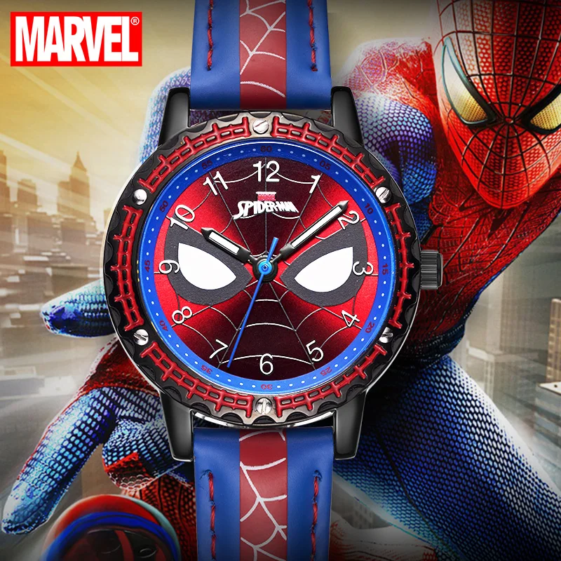 Spider Men For Children Watches Hero Cartoon Quartz Waterproof WristWatch Marvel Avengers Student Clock Boys Birthday Gift Kids