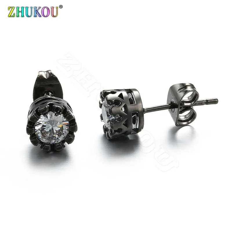 ZHUKOU 7x17mm korean women earrings jewelry shiny gold color stud earrings small star earrings with stones model:VE35