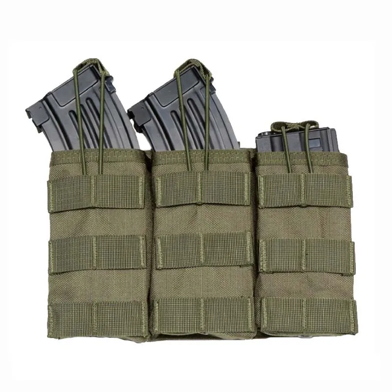 Chaleco MOLLE táctico militar para caza, bolsa de accesorios, bolsa Molle de cartucho Triple, bolsa para revistas individual/doble