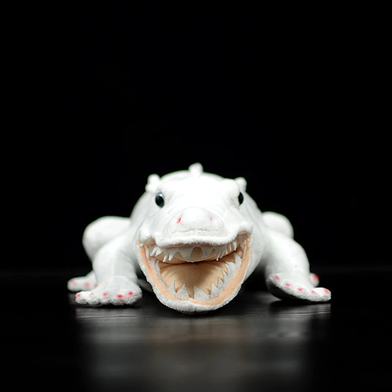 Juguete de felpa suave de cocodrilo para niños, muñeco de cocodrilo de 50cm, cocodrilo Albino de simulación, modelo de Animal de vida Real para regalo