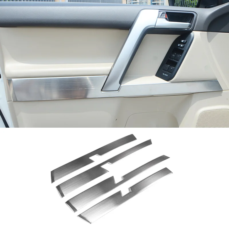 For Toyota Land Cruiser Prado 150 Lc150 Fj150 2021-2010 2019 2018 Interior Stainless Steel Door Panel Modification Accessories