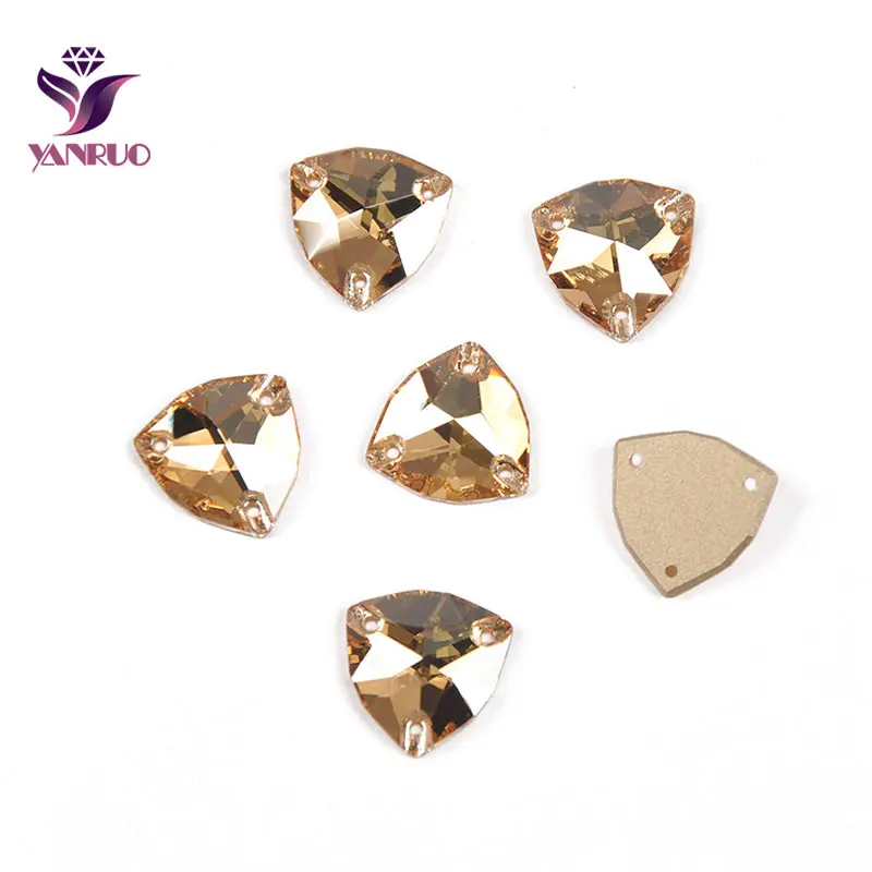 YANRUO 3272 Trilliant Golden Shadow Glass Stones strass Gems Gold Fltback Crystals per accessori per abiti da cucito