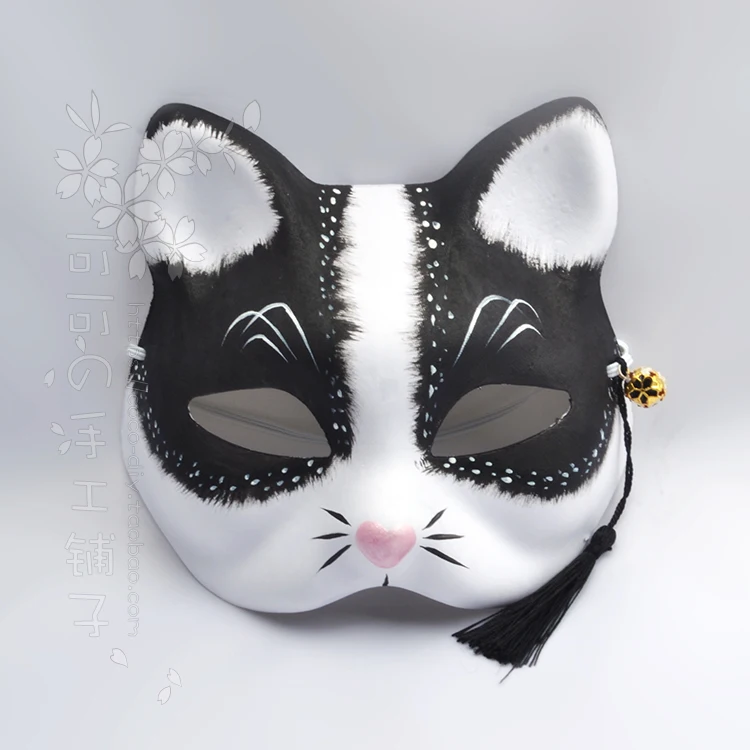 Halloween kostüm party maske props nette katzen fuchs halbe gesicht erwachsene cosplay