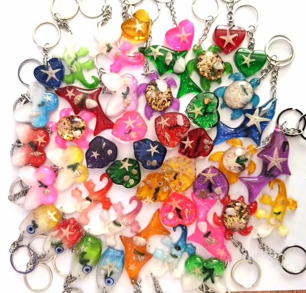 

45 pcs fashion mixed style starfish design colorful keychain