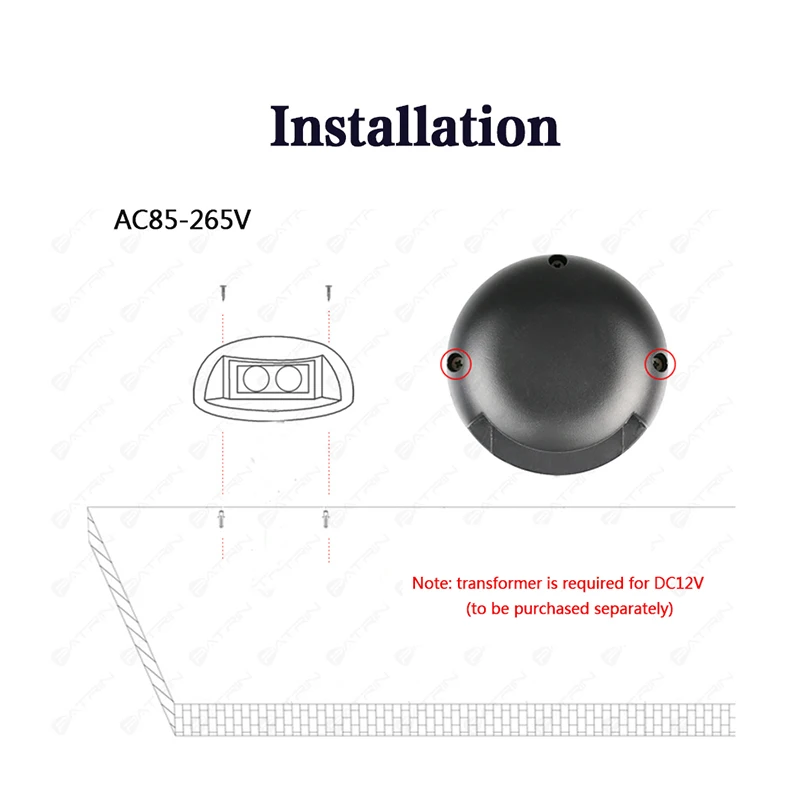 Imagem -04 - Luz Conduzida do Decking do Assoalho 12v 24v 2w 3w Ip68 Oudoor Subterrânea Enterrado Lâmpada Exterior Jardim Caminho Parede da Escada Paisagem Spotlight