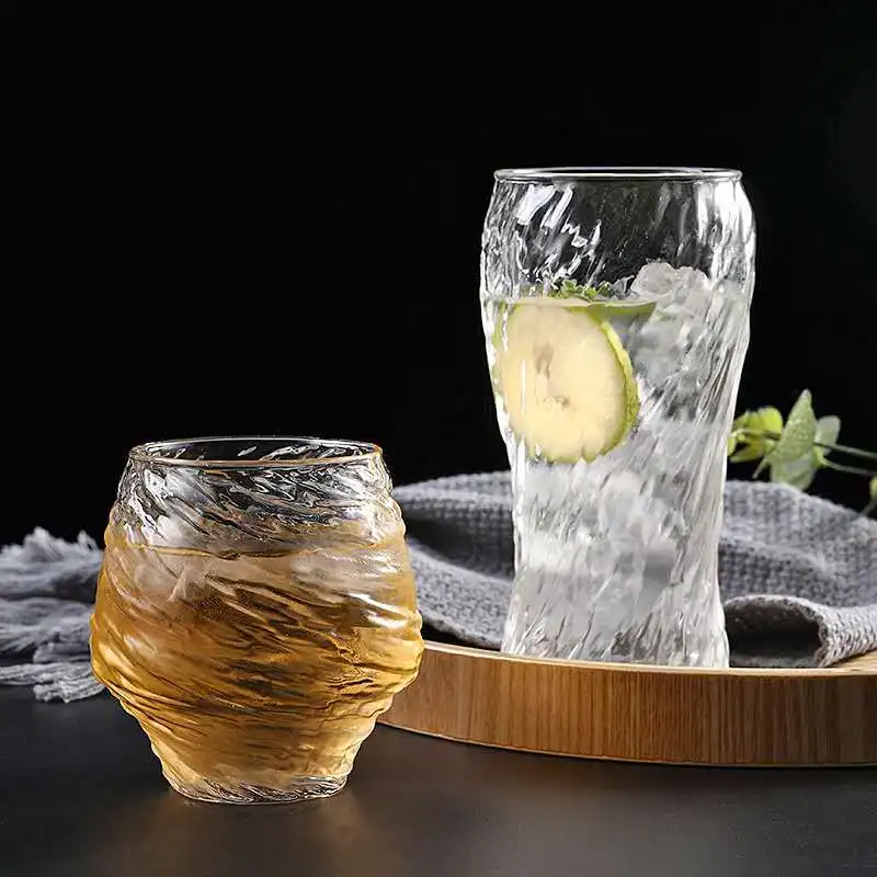 

Japanese hammered water cup heat-resistant glass creative handmade glass cup tea cup office home bar bar hospitality water cup