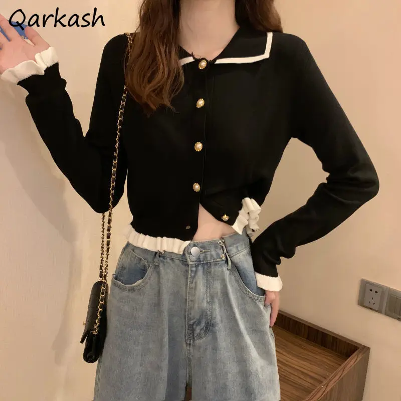 Cardigan Women Single Breasted Slim Students Elegant Vintage Korean Style Female Leisure Spring Cozy All-match Hot Sale Simple