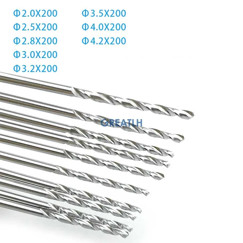 10pcs/set 2.2mm-4.2mm Orthopedics Drill Bits Stainless Steel Drill Bits 200mm Veterinary Orthopedics Instruments pet