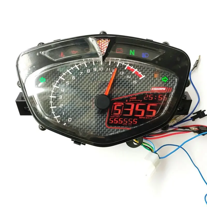 

YMH LC135 C8 Third Type LCD digital Motorcycle Odometer 7colors Speedometer Adjustable