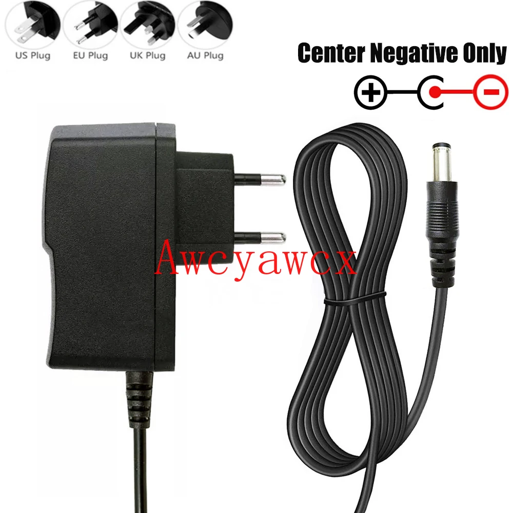 AC/DC 9V 0.5A 1A 500mA 1000mA Switching Power Supply Gitarre Effektpedal Netzteil adapter Reverse Polarity Negative Inside