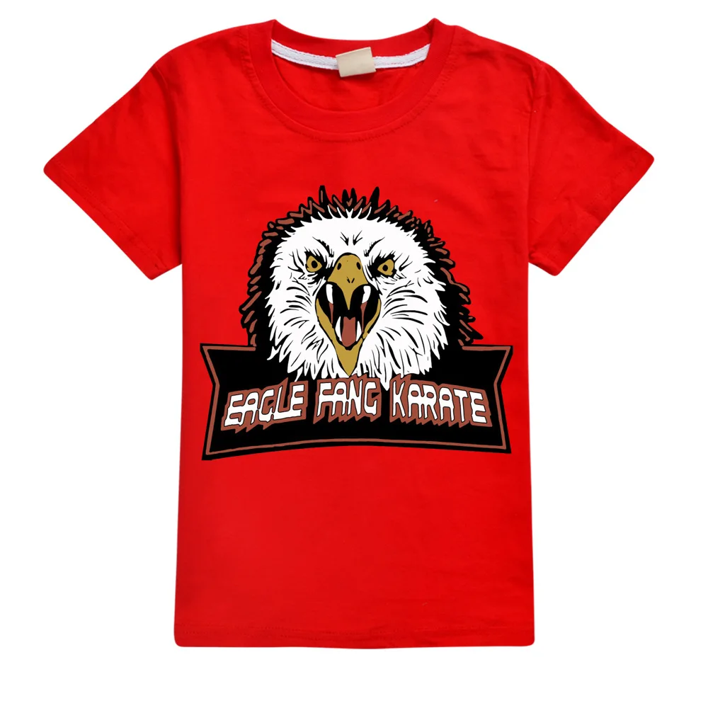 Unisex 100% cotton Eagle Fang karate T Shirt  Cobra Kai Tshirt  Soft Summer Short  Sleeve Tops Tee Homme object to boys and girl