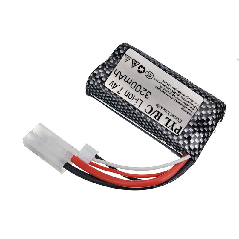 In stock (Tamiya 2P Plug) 7.4V 3200mAH 18650 25C Li-ion Batery With Charger For RC Helicopter Car Tank Boat Toys 2S 7.4V battery