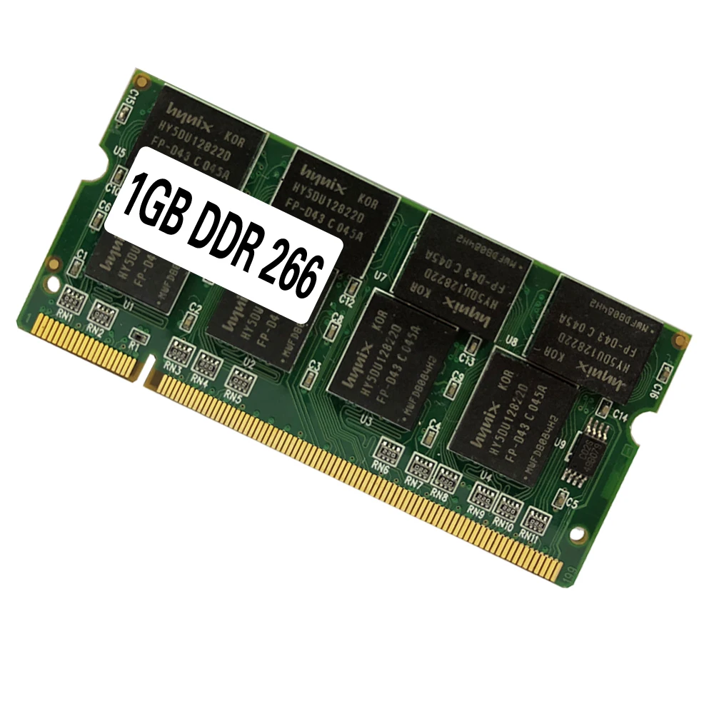 Memoria Ram para ordenador portátil, SO-DIMM DDR1, 2100/DDR, 266 MHz, 1GB, 200 pines