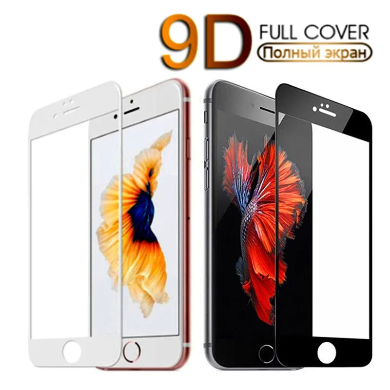 9D Safety Full Protection Glass For iPhone 7 8 6 6S Plus 5 5S SE 2020 Tempered Screen Protector For iPhone XR X XS 11 12 Pro Max