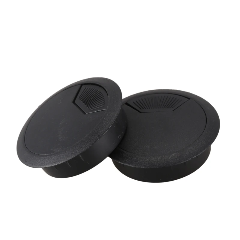 Hot Sale 2 Pcs 50mm Diameter Desk Wire Cord Cable Grommets Hole Cover Black