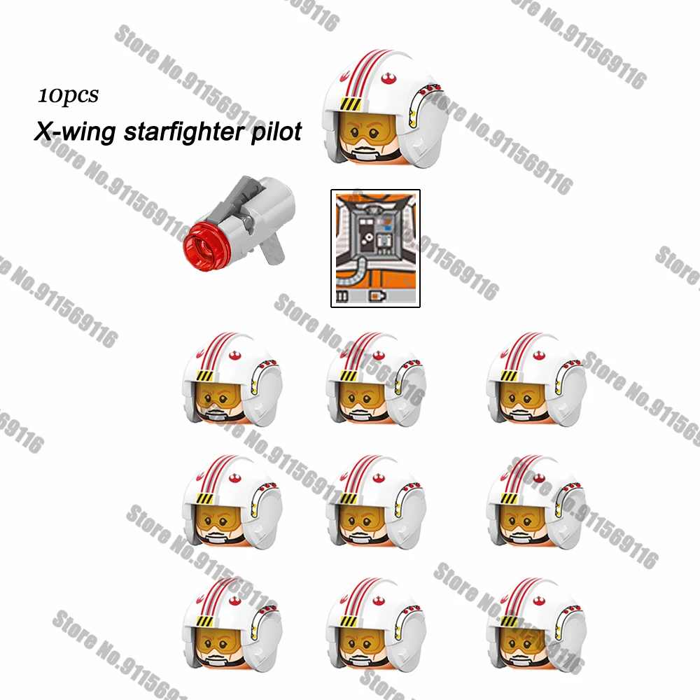 

10PCS X-wing Starfighter Pilots Building Blocks Bricks Star Action Figure Wars Toys Kids