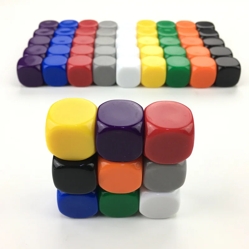 5Pcs Dice 9 Colour 22mm Rounded Corner Acrylic Hexahedron Blank Dice Can Write Color Free Creativity Interesting DIY Dice Set