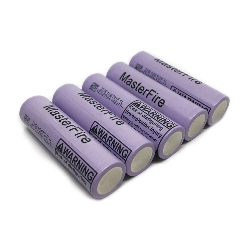 

Wholesale 100pcs/lot MasterFire INR18650 F1L 18650 3.6V 3350mAh battery rechargeable lithium batteries cell maximum 5A discharge