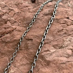 Pure Titanium TA1 Chain Necklace 3mm O-Shaped Welded Link, Hypoallergenic Durable Jewelry with Clasp for Men Women Unisex Gift