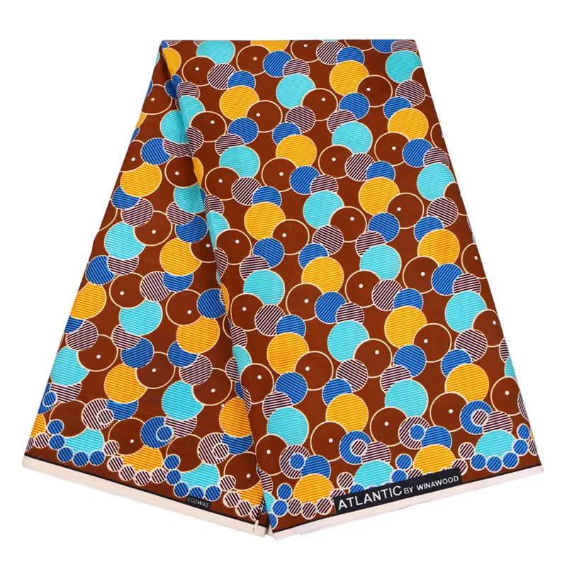 

New Arrivals Fashion Design African Veritable Wax Colourful Round Printed Fabric Real Wax Printed Fabric 6Yards