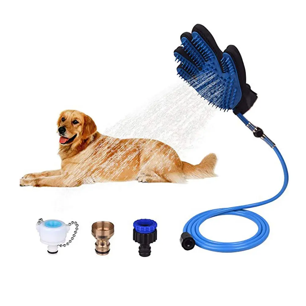 Pet grooming glove dog cat pet hair brush remover Silicone cleaning Bathing Tool Pet Shower Sprayer Brush Comb Glove Luxury