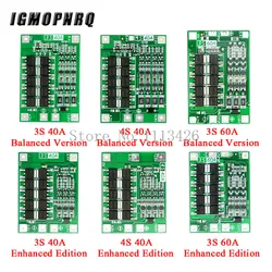 3S/4S 40A 60A Li-ion Lithium Battery Charger Protection Board 18650 BMS For Drill Motor 11.1V 12.6V/14.8V 16.8V Enhance/Balance