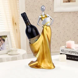 Creative Wedding Craft Creative Home Decorative Figurines Ornaments Modern Minimalist Blue Take Fan Beauty Wine Rack Decoration