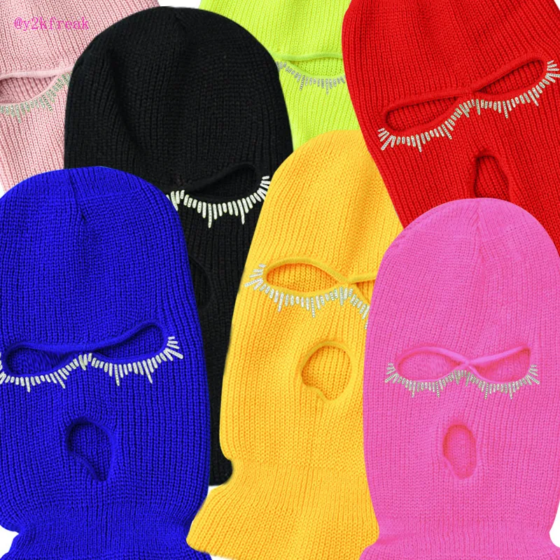 Balaclava Diamond Ski Mask Winter Neon Mask Halloween for Party Ski Cycling Ski Mask Costume Cosplay Ganster Street Gang Luxury