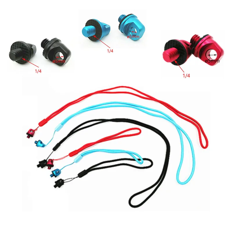 Anneau de levage vissé à la main avec trou de lanière, accessoires pour caméra de mouvement, bâton Selfie, poignet, appareil photo SLR, 1/4 pouces, 10 pièces