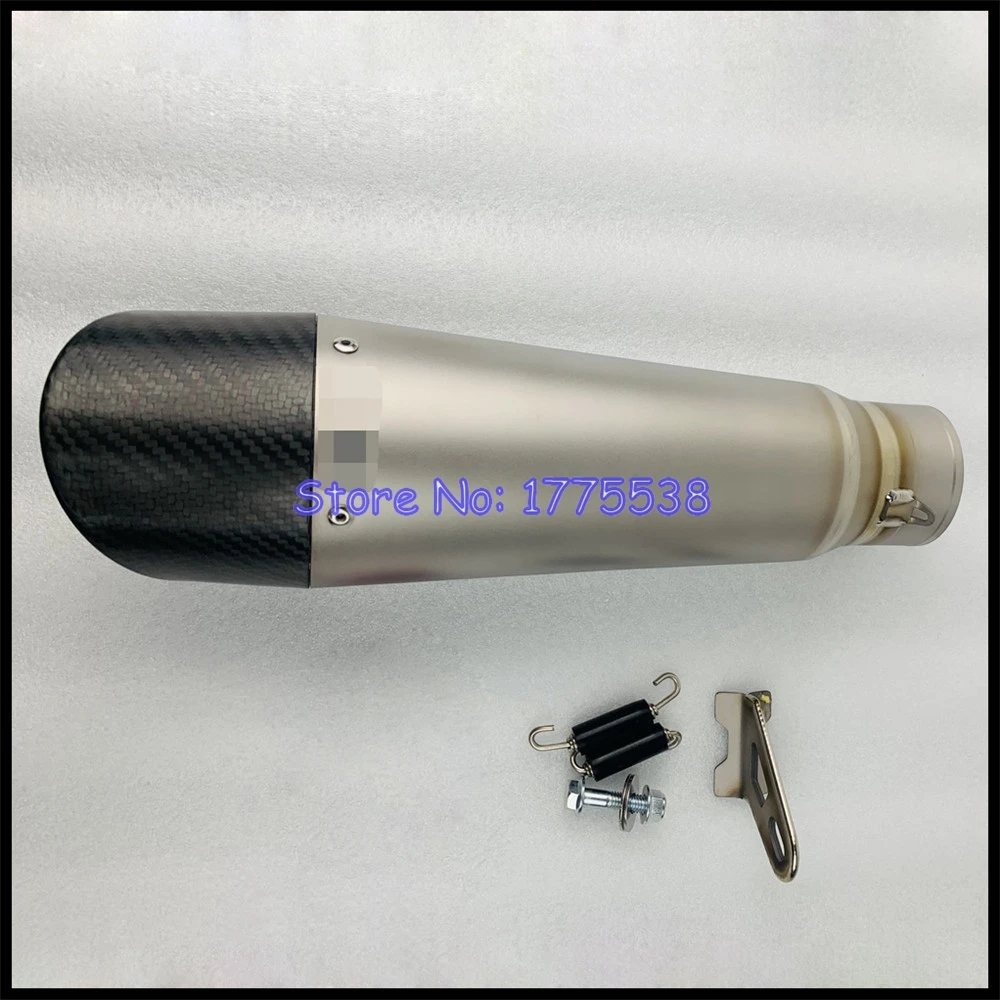 High Quality Titanium Alloy Customized ID:51mm/61mm/63mm Universal Motorcycle Exhaust Muffler Escape for Z900 GSXR1000 R6 MT07