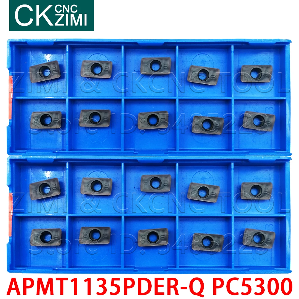 APMT1135PDER-Q PC5300คาร์ไบด์มิลลิ่งใบมีดPVD Face Milling Cutter APMT 1135 PDER IndexableกลึงCNCเครื่องมือ