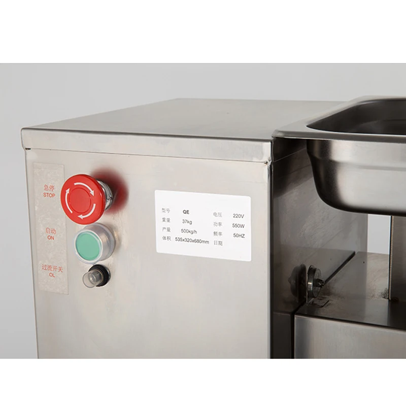 เนื้อเชิงพาณิชย์สแตนเลสสตีลเนื้อเนื้ออัตโนมัติเครื่องตัดในครัวเรือนเครื่อง Dicing เครื่องตัดเนื้อ220V 550kw