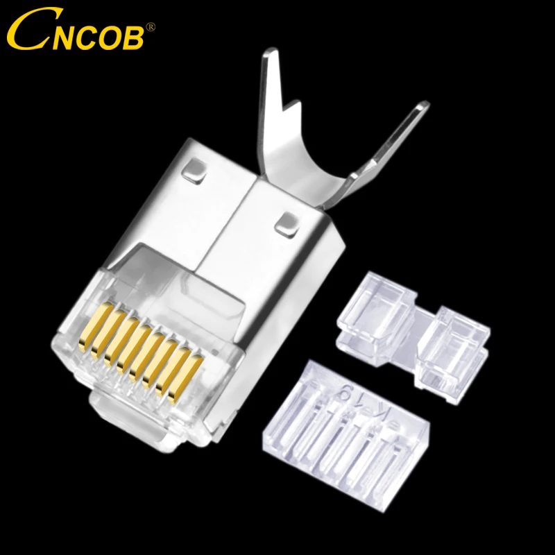 

CNCOB Cat6 RJ 45 FTP Connectors, Three-pieces Ethernet RJ45 Modular Crystal Plug Gigabit 8P8C Network Cable Ends