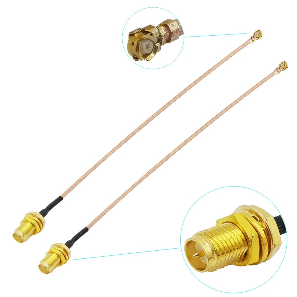2pcs 0-6Ghz prolunga Pigtail rp-sma spille femmina adattatore spina a U.FL connettori IPX cavo RG178 per Router Wifi GPS AP