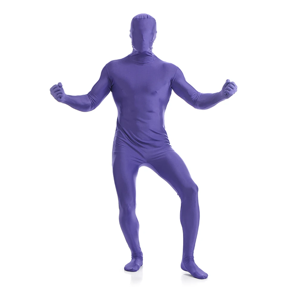 Zentai Full Body elastan kombinezon Catsuit Halloween kostiumy dla dorosłych Body Unisex unitard dostosowane do otwartych oczu usta