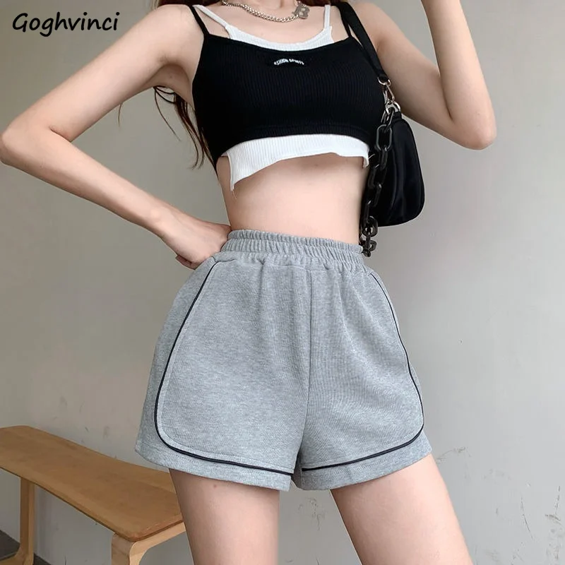 Shorts Women Sexy High Street Elastic Waist Korean Retro All-match Chic Summer Ins Popular Causal Hot Straight Female New Bottom