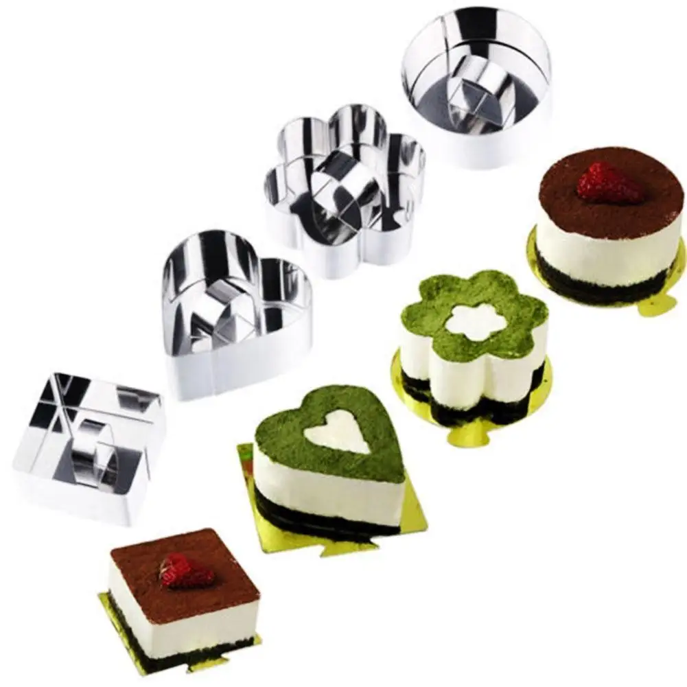 Đồng Hồ Nam Dây Thép Không Gỉ Khuôn Cắt Cookie Hoa Trái Tim Bánh Khuôn Làm Bánh Nướng Bánh Dụng Cụ